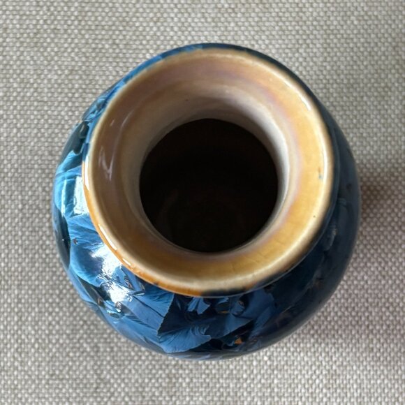 Crystalline Pottery Vase and Plate Handmade 2 Piece Set - Picture 6 of 11